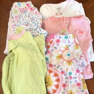 Lot Baby Girls Footies/Gowns